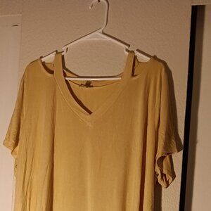 Avenue V-Neck Blouse with yellow and turquoise